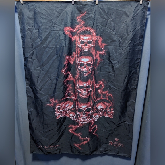 Alchemy Gothic Thor's Skullhammer Fabric Tapestry Flag - Picture 1 of 2